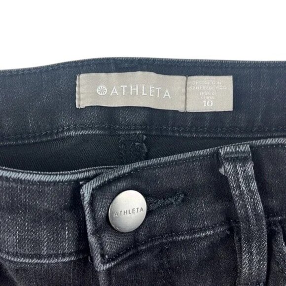 Athleta Jeans Black High Rise Skinny Sculptek Ankle Zippers Size 10 - Picture 4 of 10